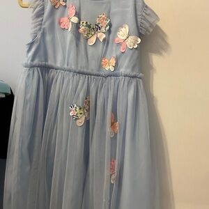Blue Butterfly Kids Dress
